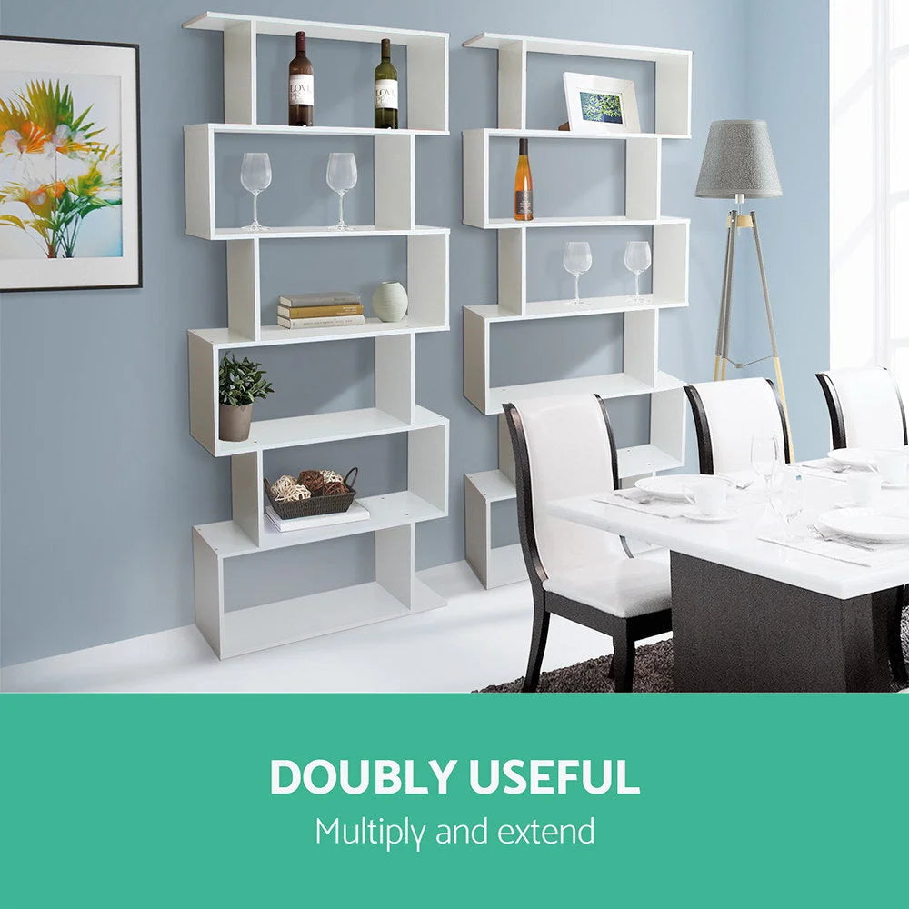 Display Shelf 6 Tier - White - Bedroom