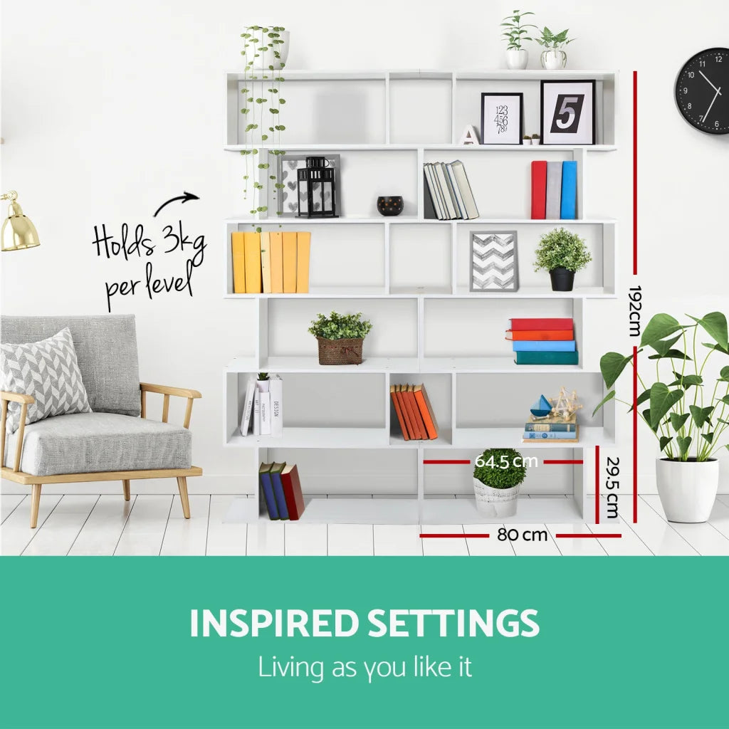 Display Shelf 6 Tier - White - Bedroom