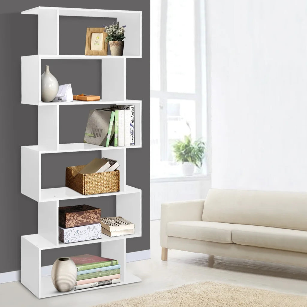 Display Shelf 6 Tier - White - Bedroom