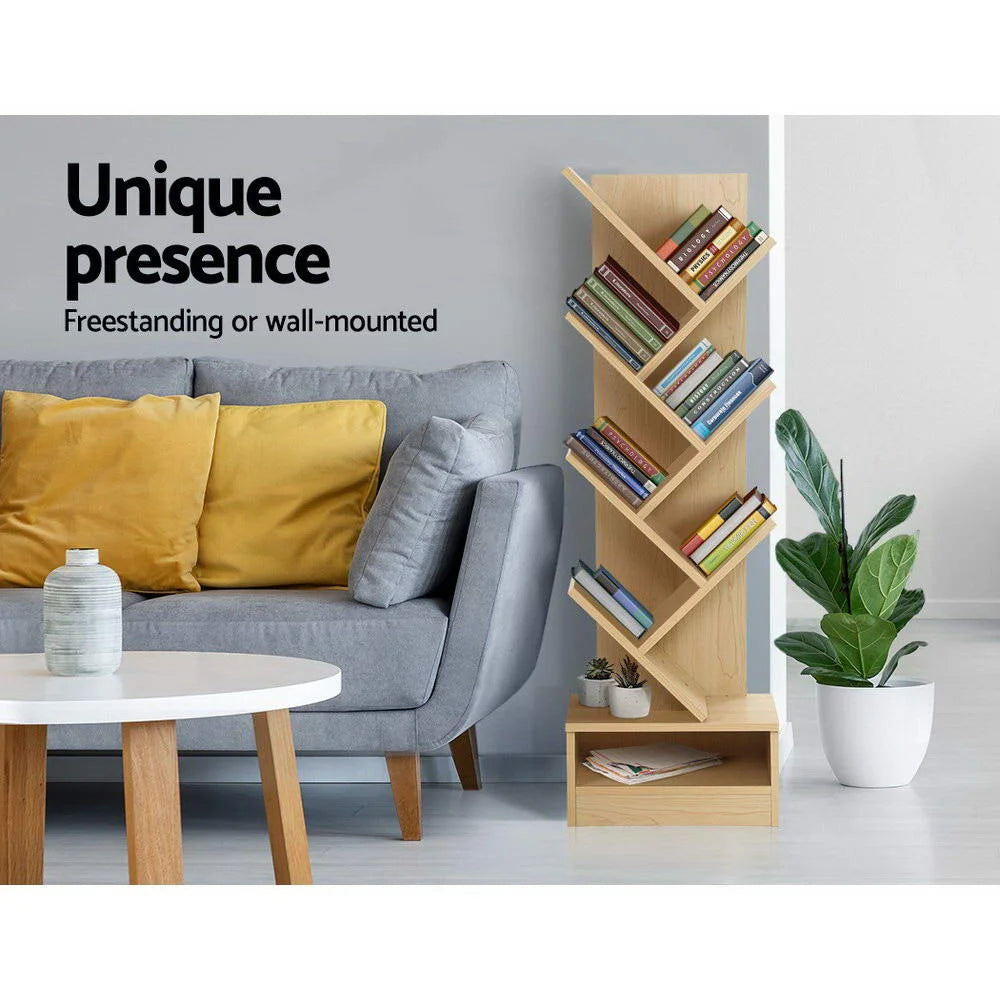 Display Shelf 7-Shelf Tree Bookshelf Book Storage Rack