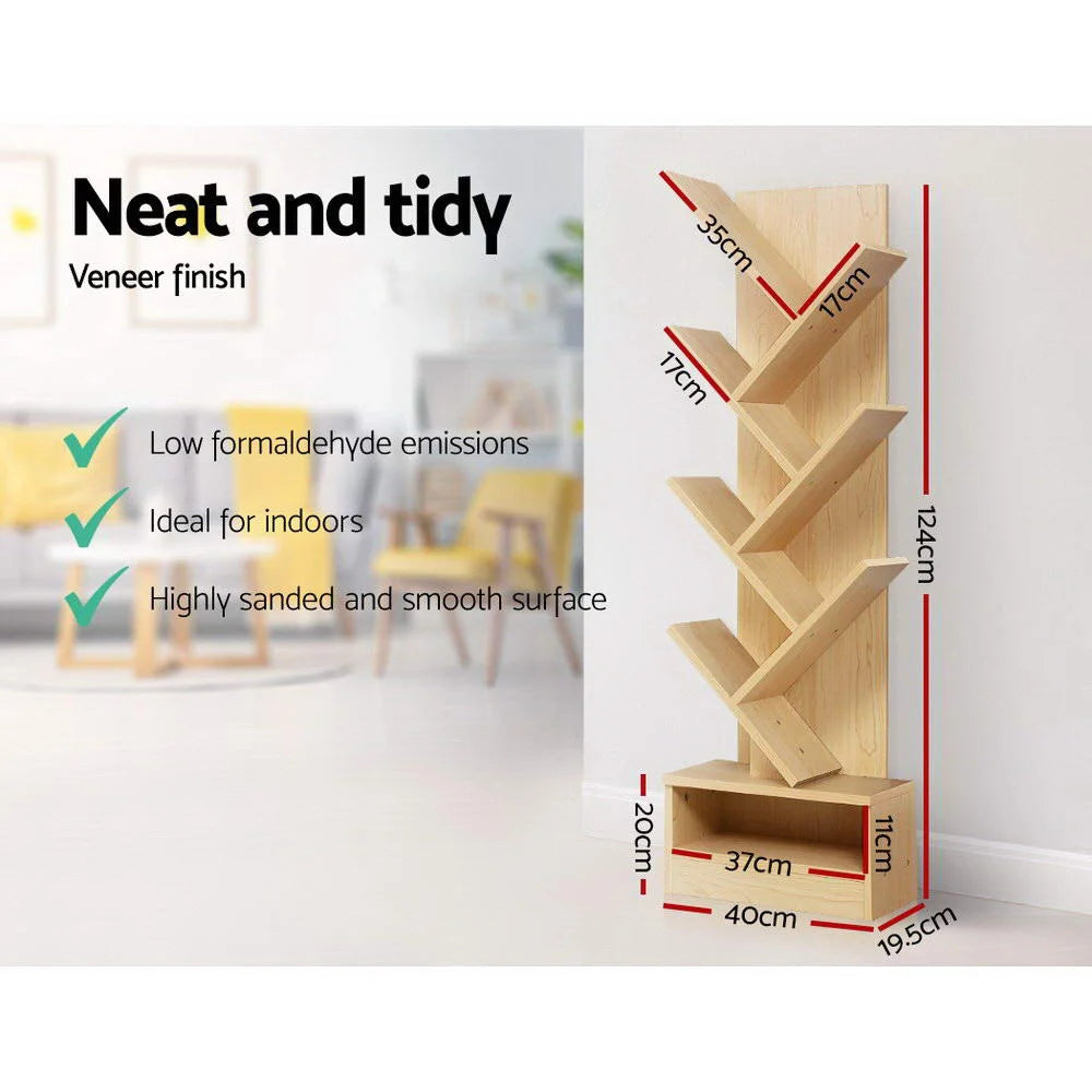 Display Shelf 7-Shelf Tree Bookshelf Book Storage Rack
