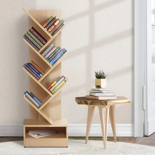 Display Shelf 7-Shelf Tree Bookshelf Book Storage Rack