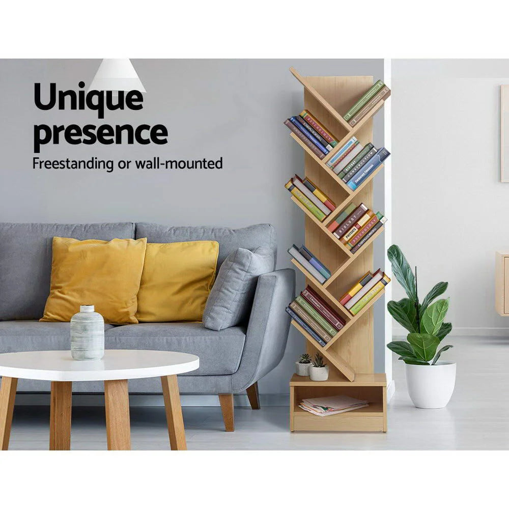 Display Shelf 9-Shelf Tree Bookshelf Book Storage Rack
