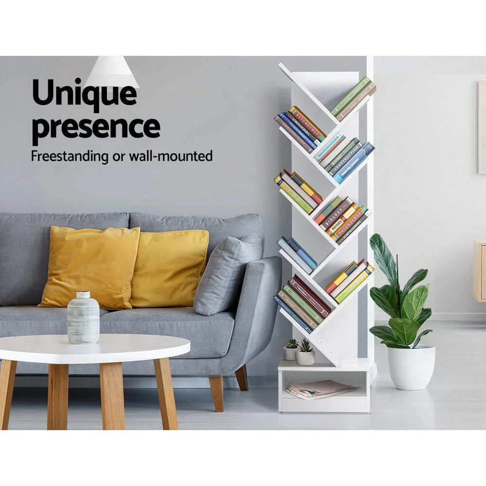 Display Shelf 9-Shelf Tree Bookshelf Book Storage Rack