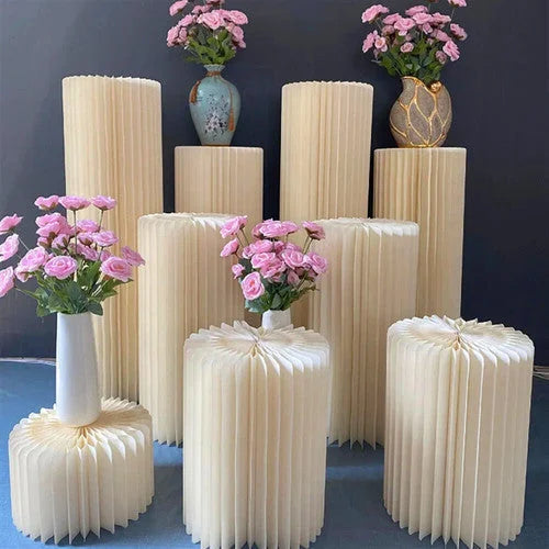 Display Stand 3 PCS Cardboard Round Plinth Cylinder
