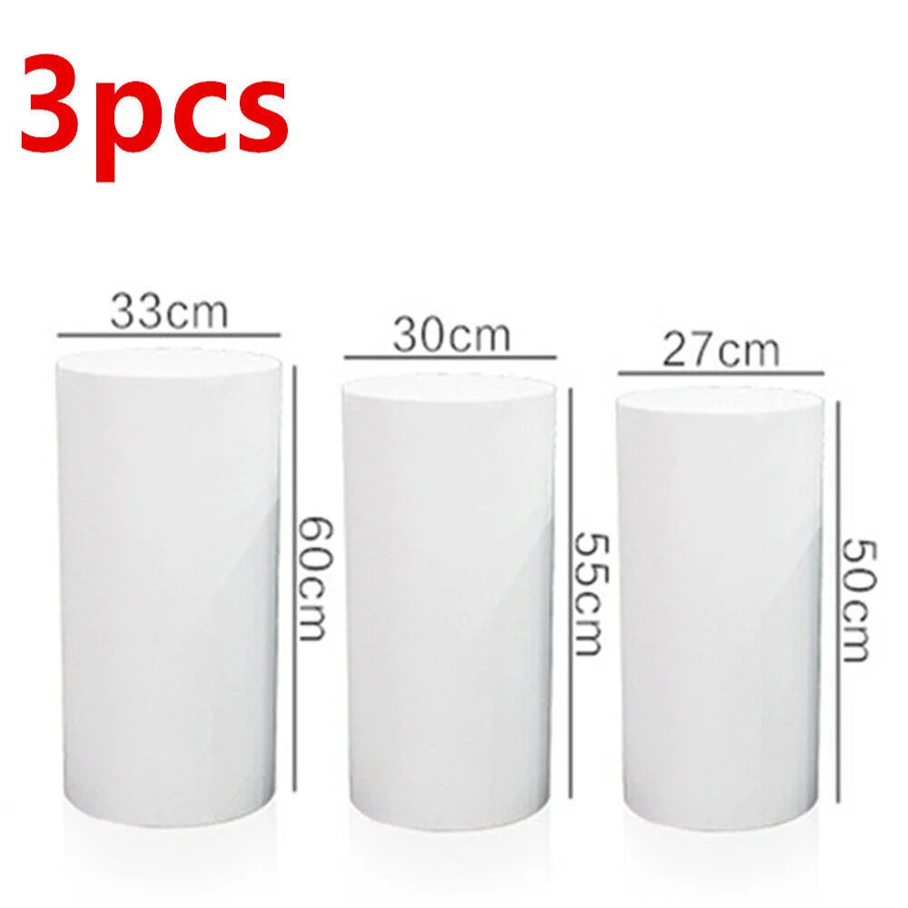 Display Stand 3PCS Round Cylinder Pedestal w/ Balloon Set &