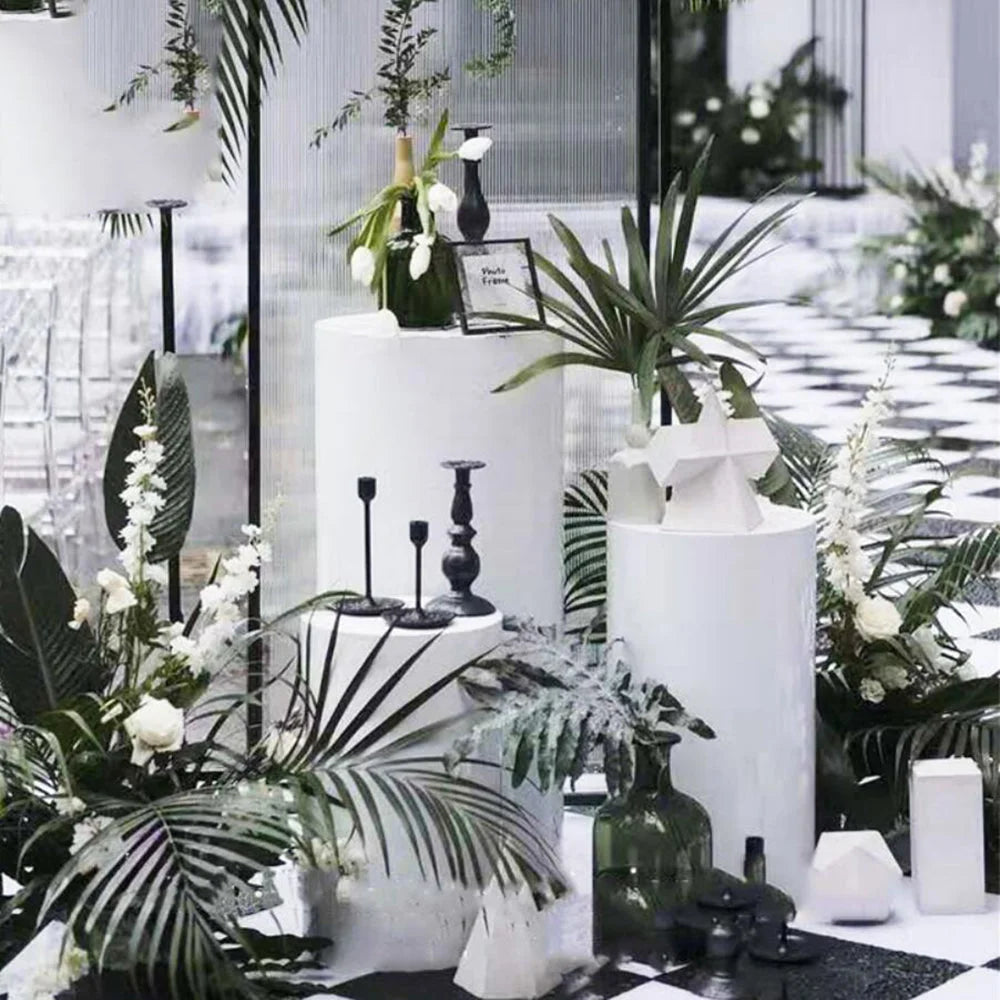 Display Stand 3PCS Round Cylinder Pedestal w/ Balloon Set &