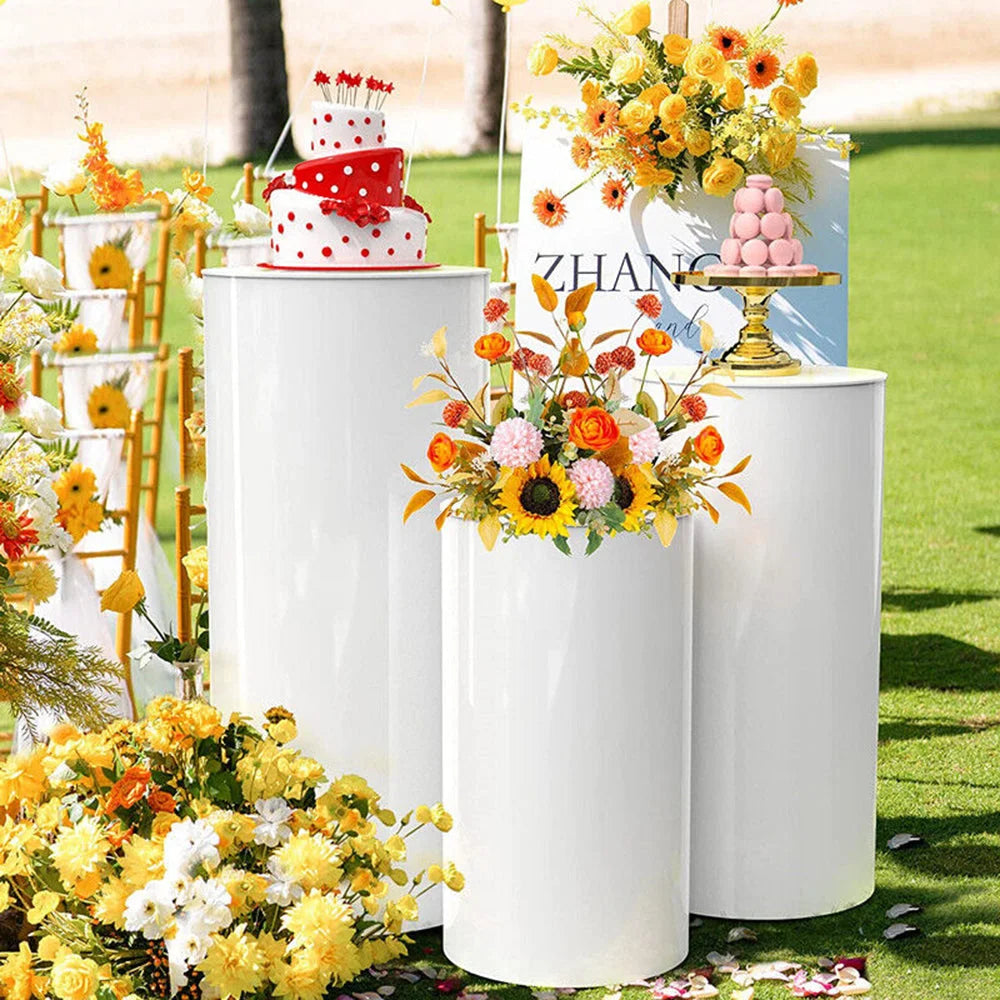Display Stand 3PCS Round Cylinder Pedestal w/ Balloon Set &
