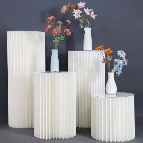 Display Stand 4 Hard Cardboard Round Plinth Cylinder