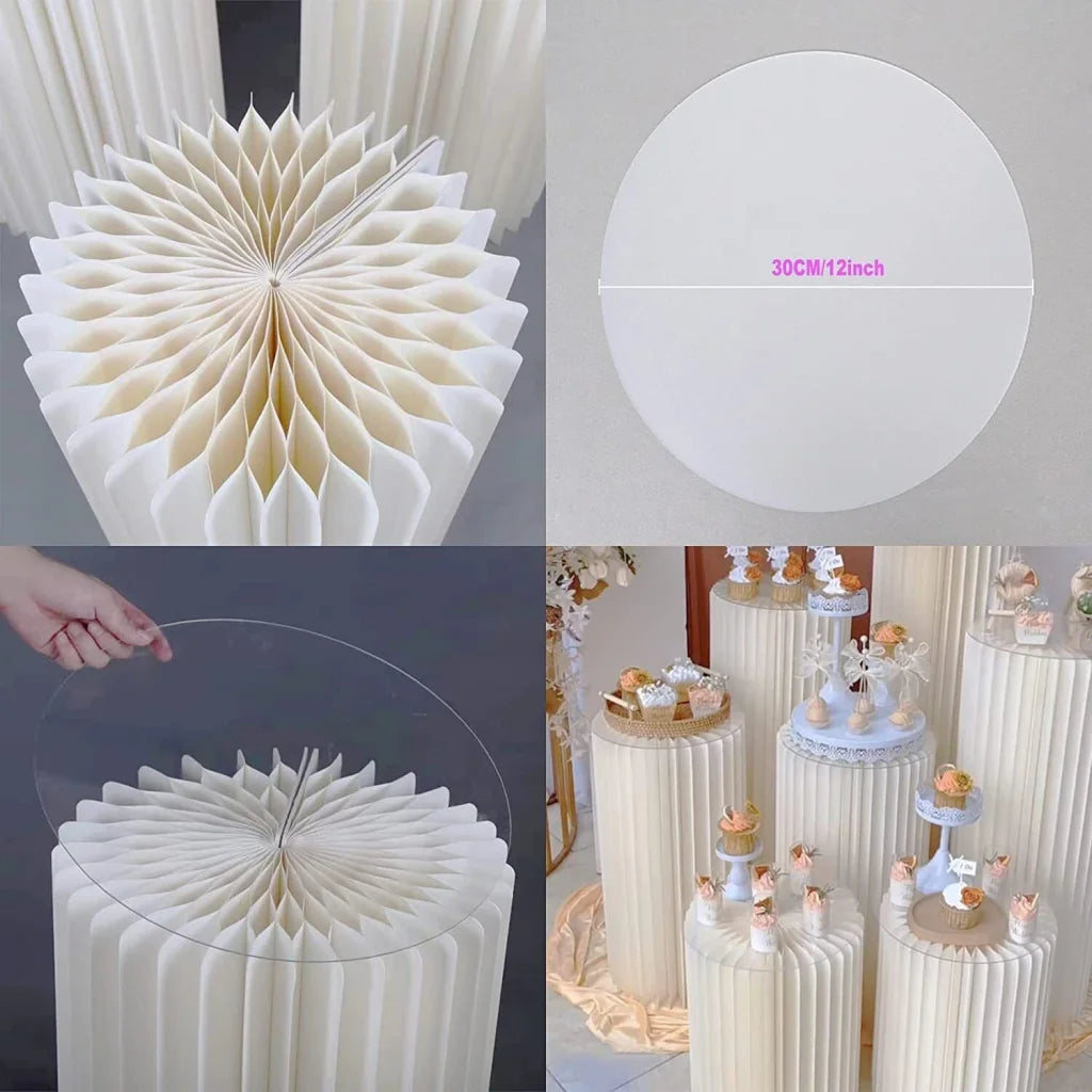 Display Stand 4 Hard Cardboard Round Plinth Cylinder