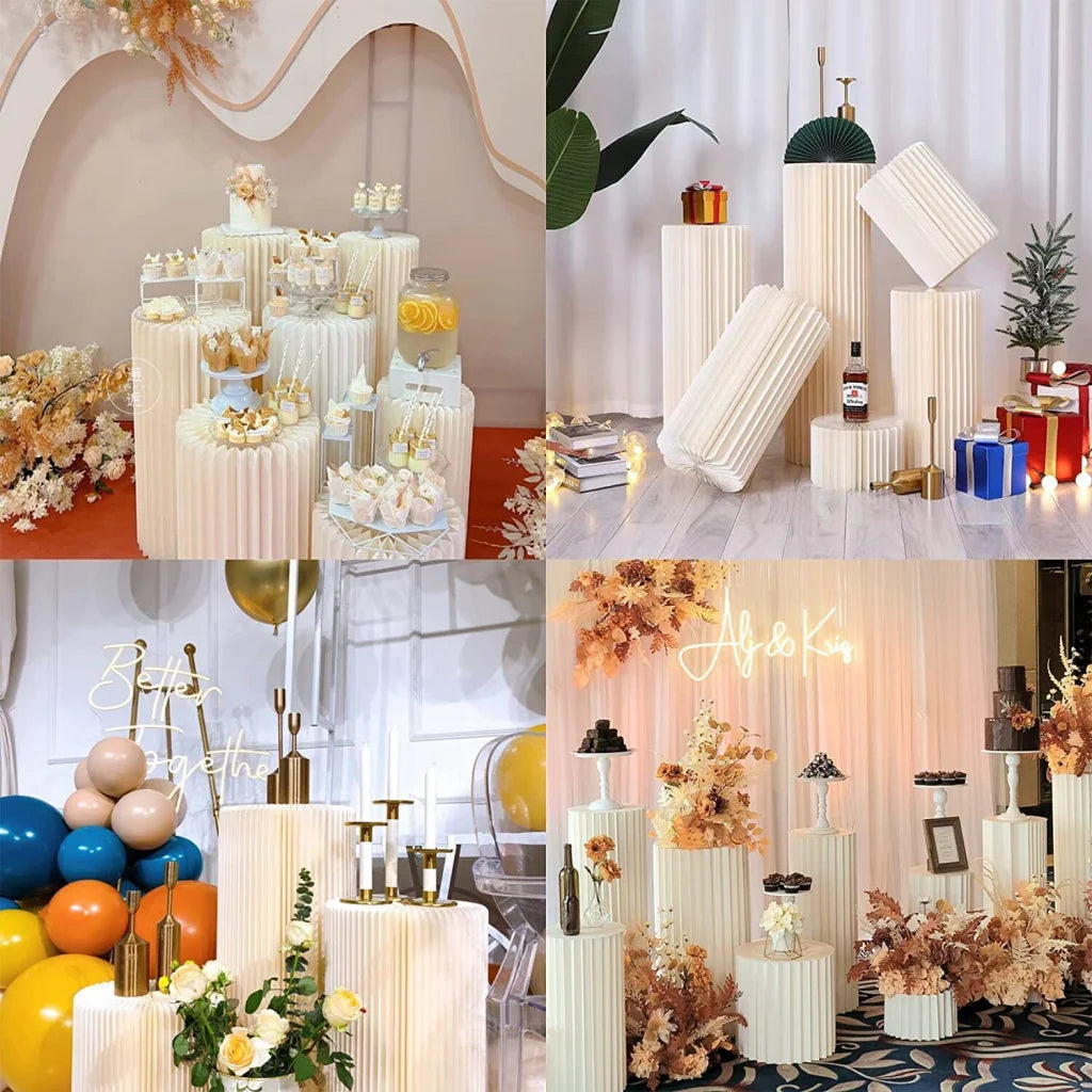 Display Stand 4 Hard Cardboard Round Plinth Cylinder