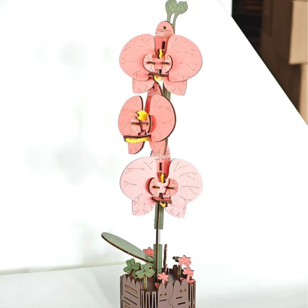 DIY 3D Wooden Butterfly Orchid Puzzle - 60-Piece Kids’