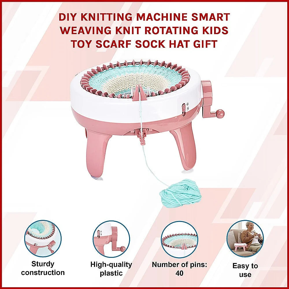 DIY Knitting Machine Smart Weaving Knit Rotating Kids Toy