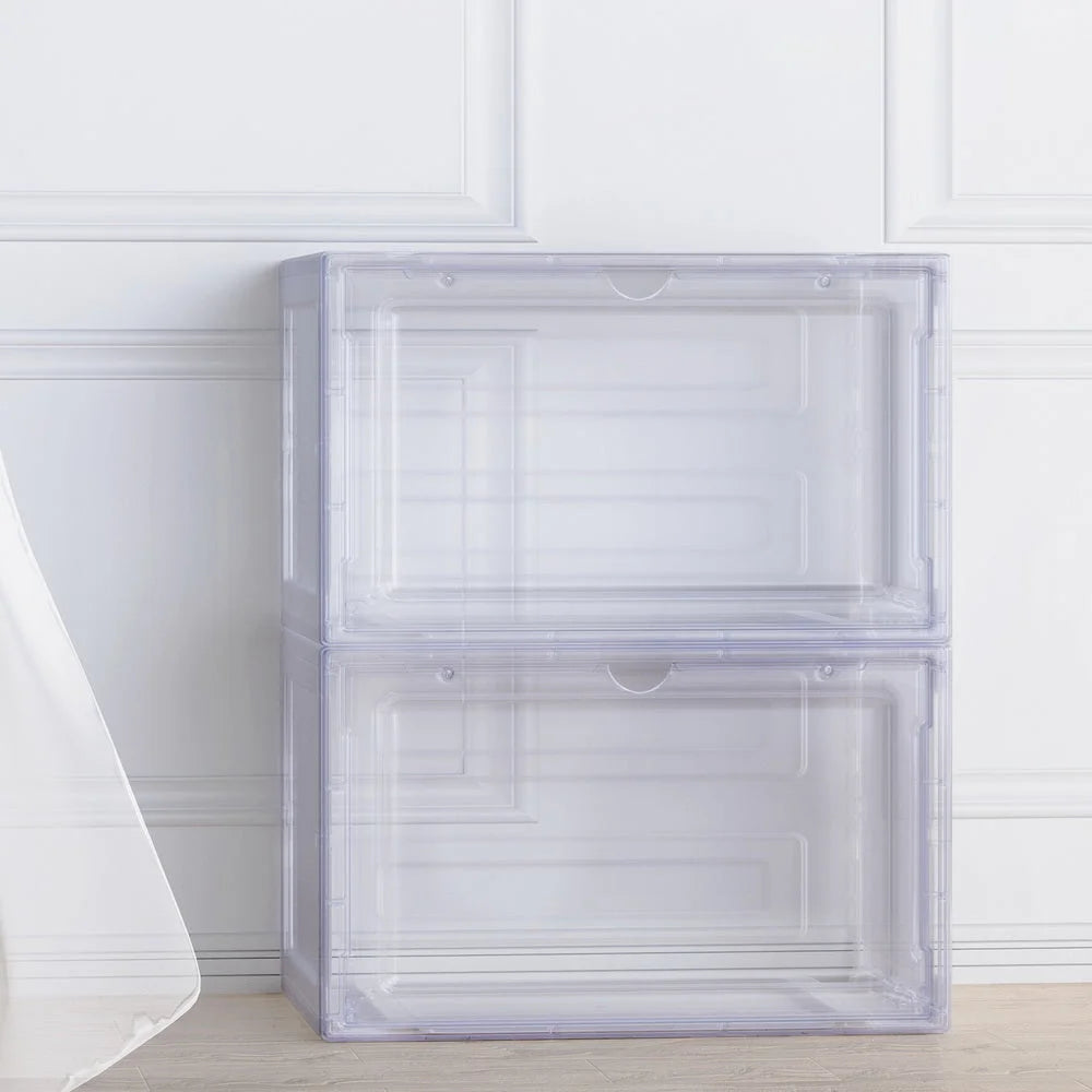 DIY Shoe Box Set of 2 Stackable Shoe Storage Case