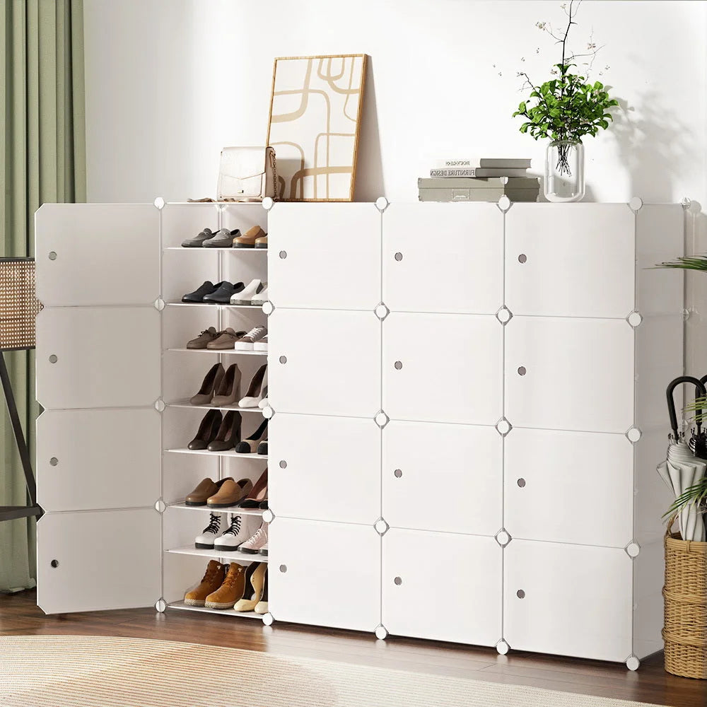 DIY Shoe Cabinet Shoe Box White Storage Cube Portable
