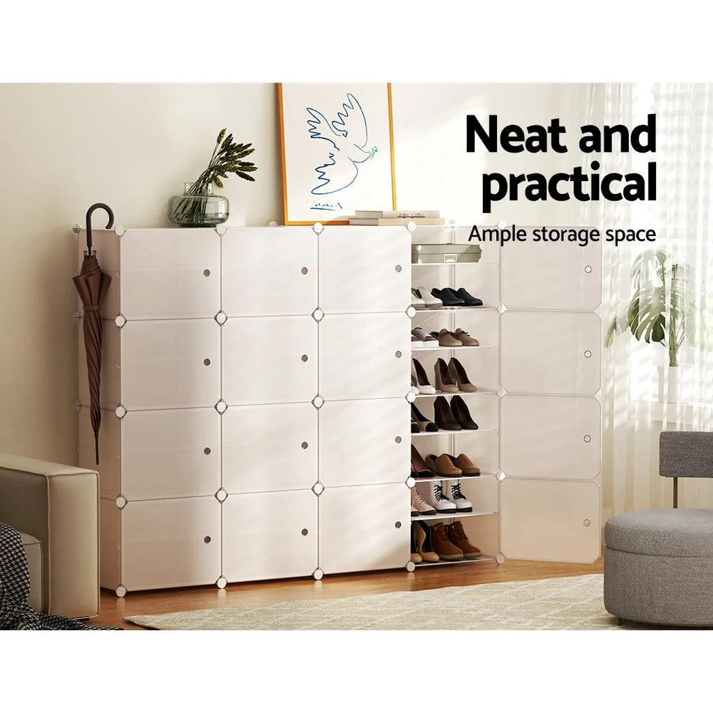DIY Shoe Cabinet Shoe Box White Storage Cube Portable