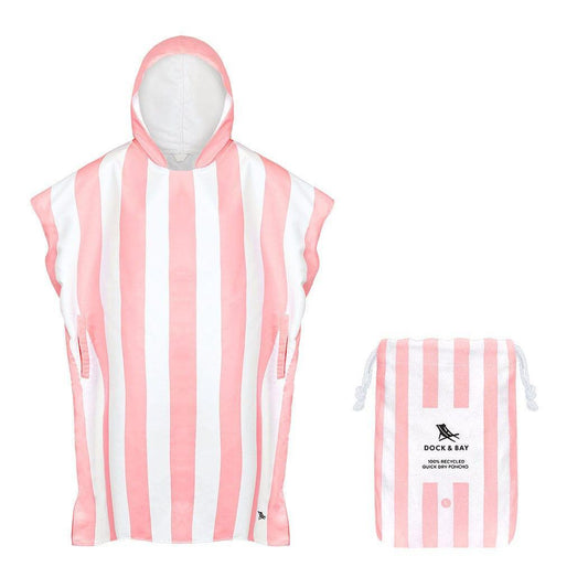 Dock & Bay Adult Poncho Hooded Towel | Cabana Collection | Malibu Pink S