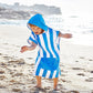Dock & Bay KIDS Poncho Hooded Towel -Mini Cabana Collection-Bondi Blue S (4-7yrs)