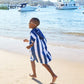 Dock & Bay KIDS Poncho Hooded Towel -Mini Cabana Collection-Whitsunday Blue M (8-10yrs)
