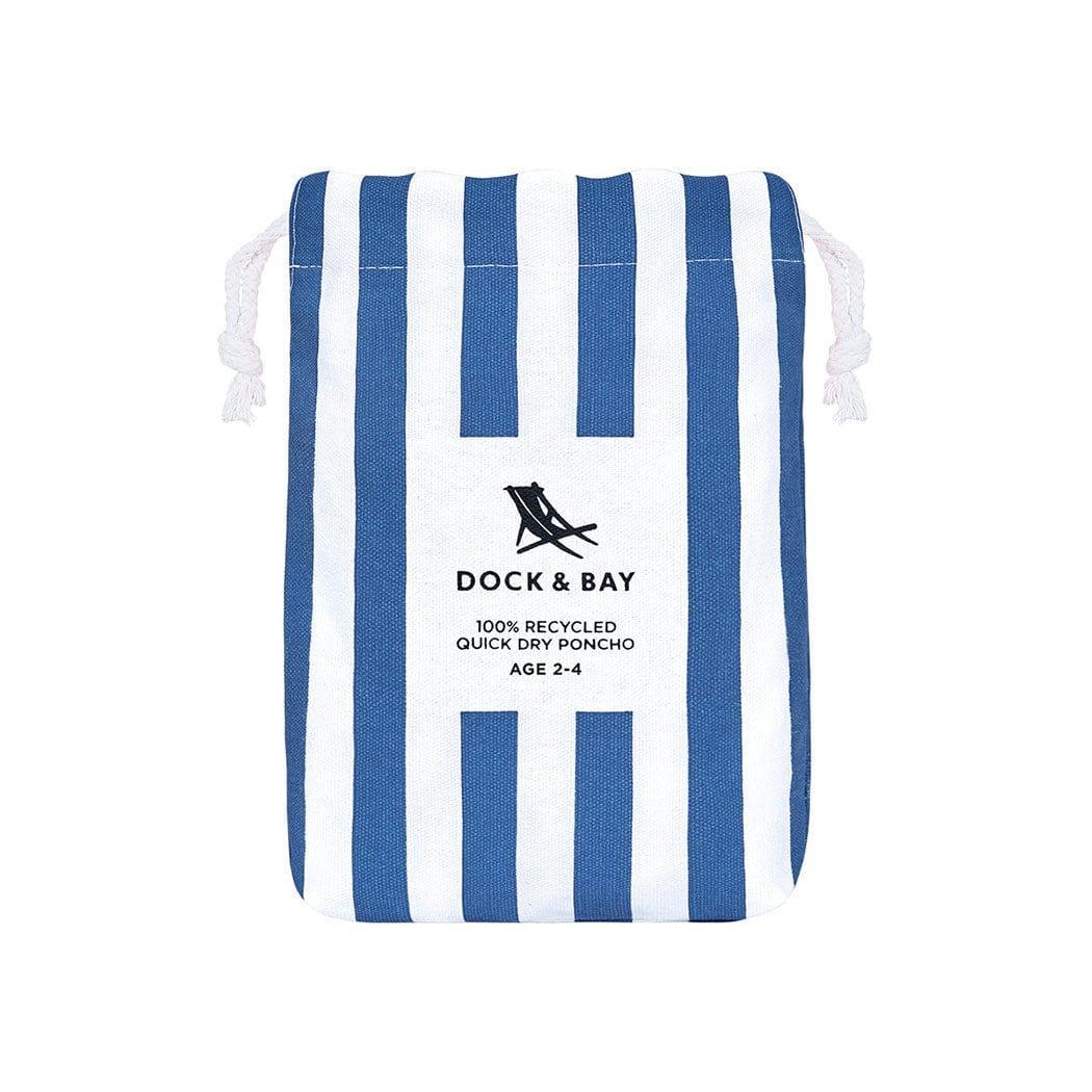 Dock & Bay KIDS Poncho Hooded Towel -Mini Cabana Collection-Whitsunday Blue M (8-10yrs)