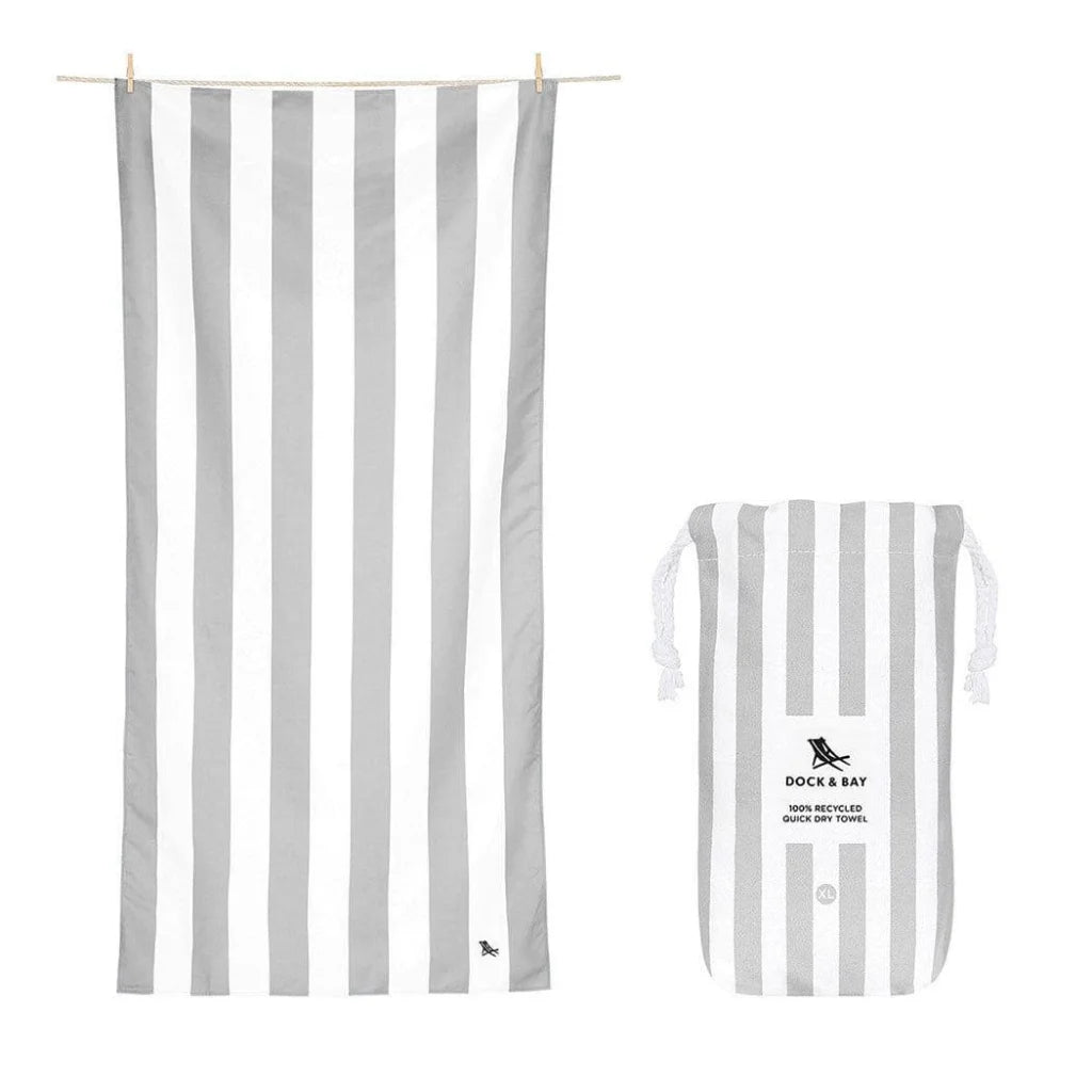 Dock & Bay Beach Towel Cabana Collection XL | Quick Dry | Goa Grey-1973193413037789184