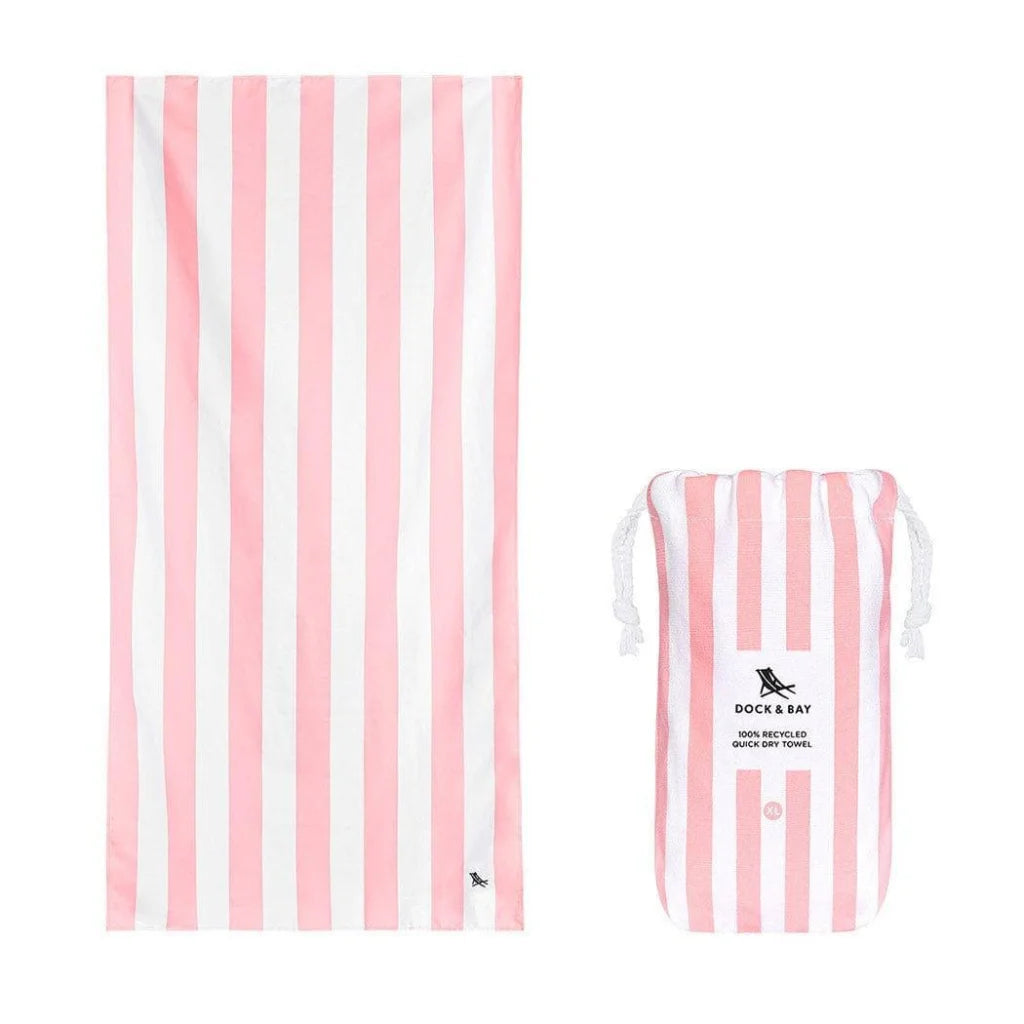 Dock & Bay Beach Towel Cabana Collection XL | Quick Dry | Malibu Pink-1973193413230727168