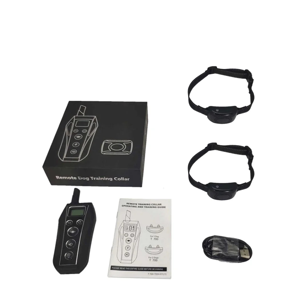 Dog Bark Collar 2x 600m Range Receivers Vibration IPX7