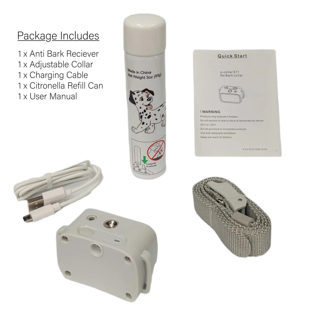 Dog Bark Collar Automatic Citronella Rechargeable Mist