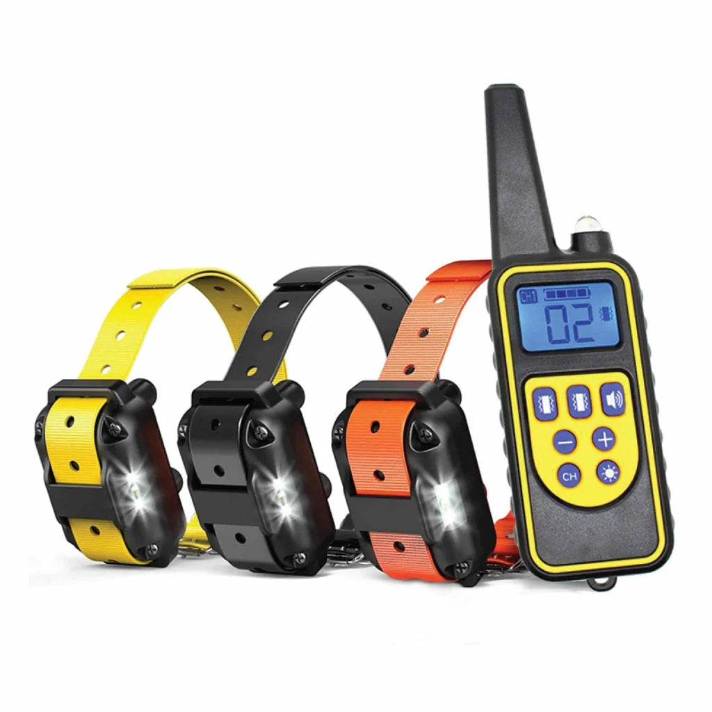 Dog Bark Collar Training Set - 3x 800m Range Receivers
