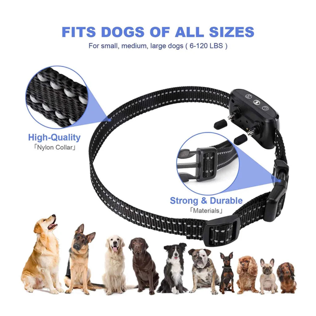 Dog bark collar with tabletop context and item shape