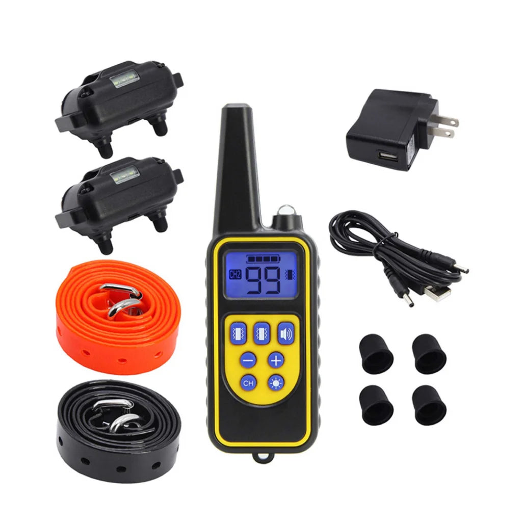 Dog Bark Collars 2x 800m Range Receivers Vibration Sound