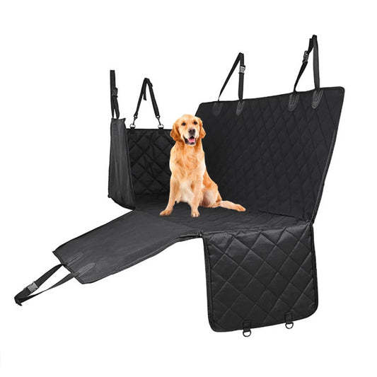 Dog Car Seat Cover Premium Waterproof 600D Oxford Cloth Back Seat Protector Hammock Non-Slip Pet Mat - Black
