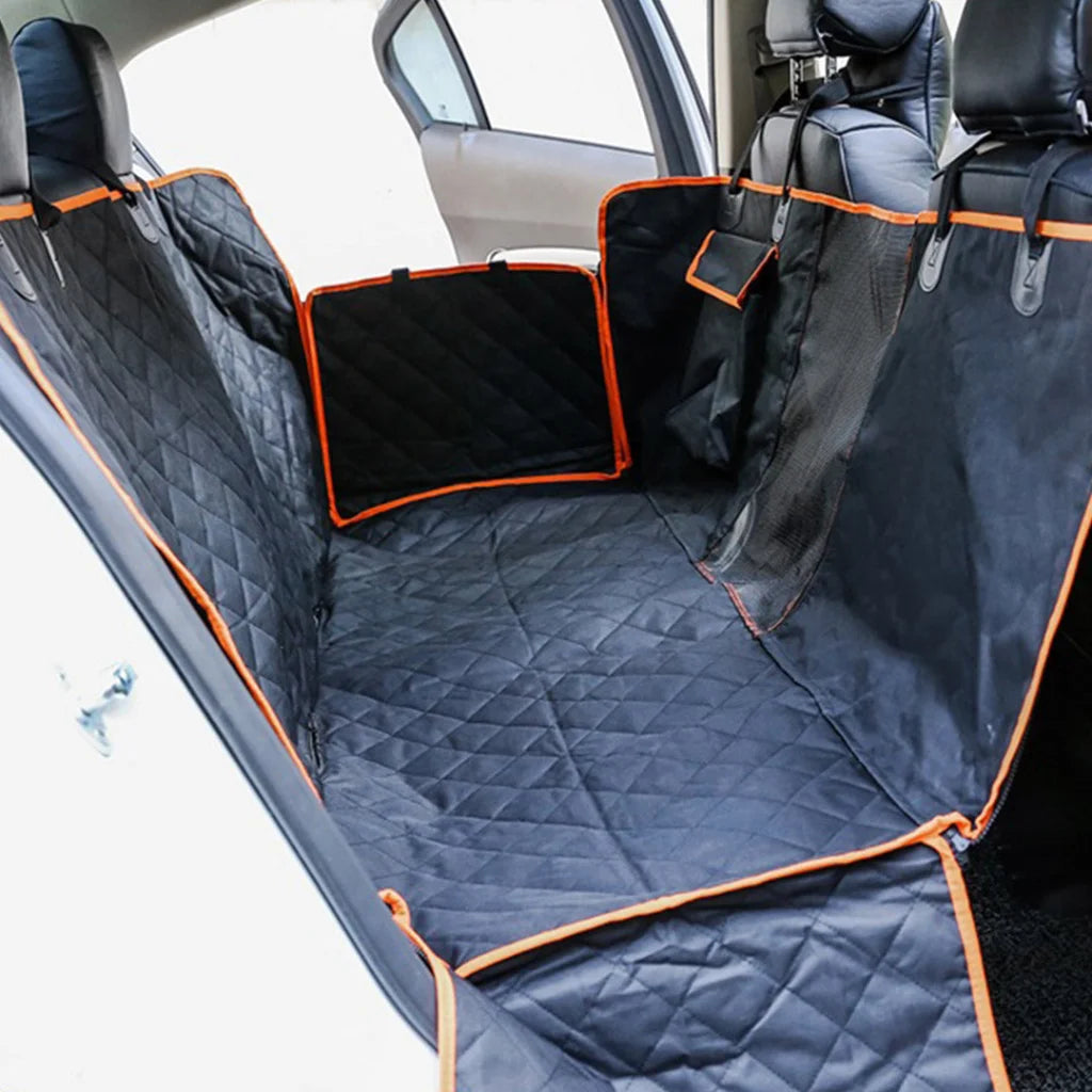 Dog Car Seat Cover Premium Waterproof 600D Oxford Cloth Back Seat Protector Hammock Pet Mat - Black