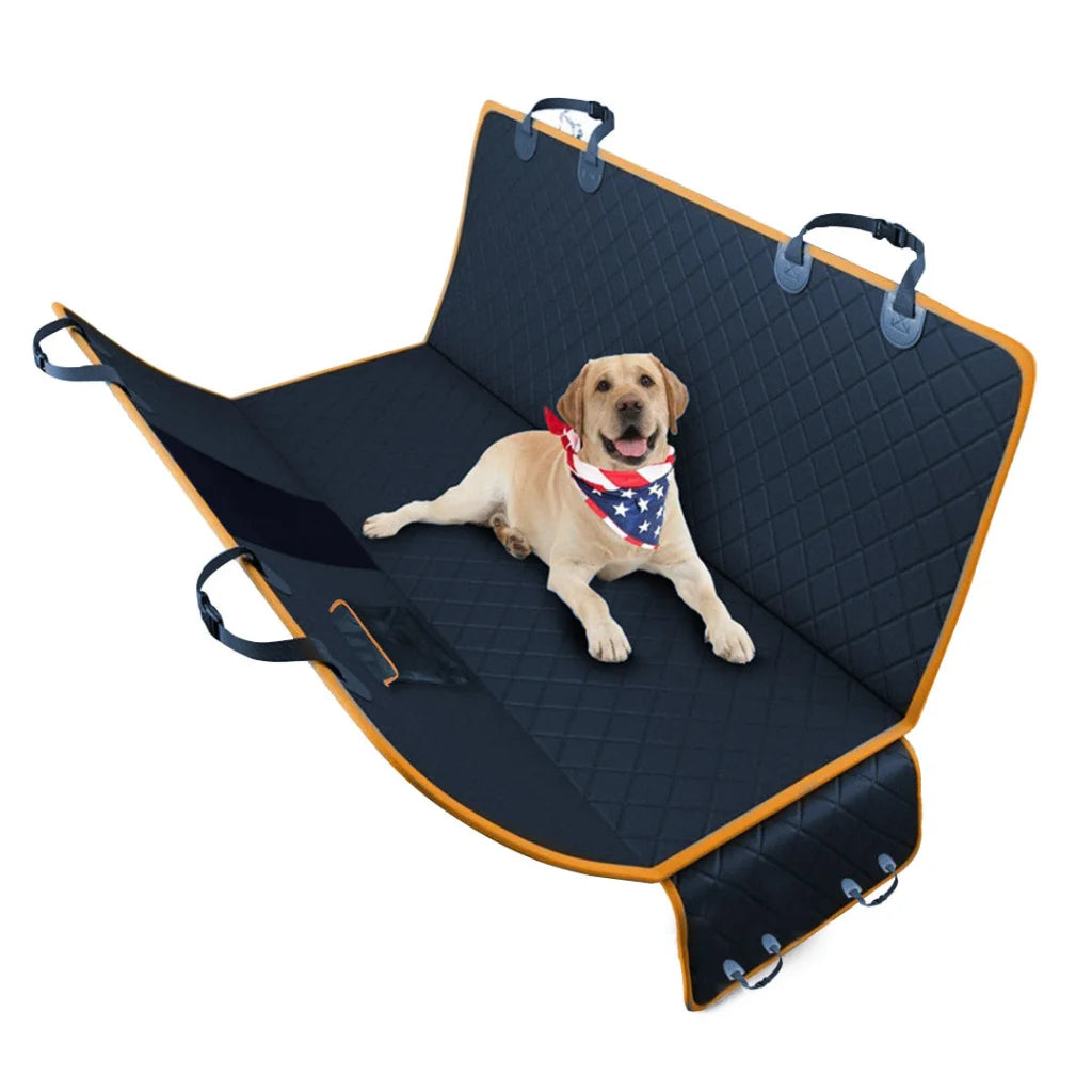 Dog Car Seat Cover Premium Waterproof 600D Oxford Cloth Back Seat Protector Hammock Pet Mat - Black
