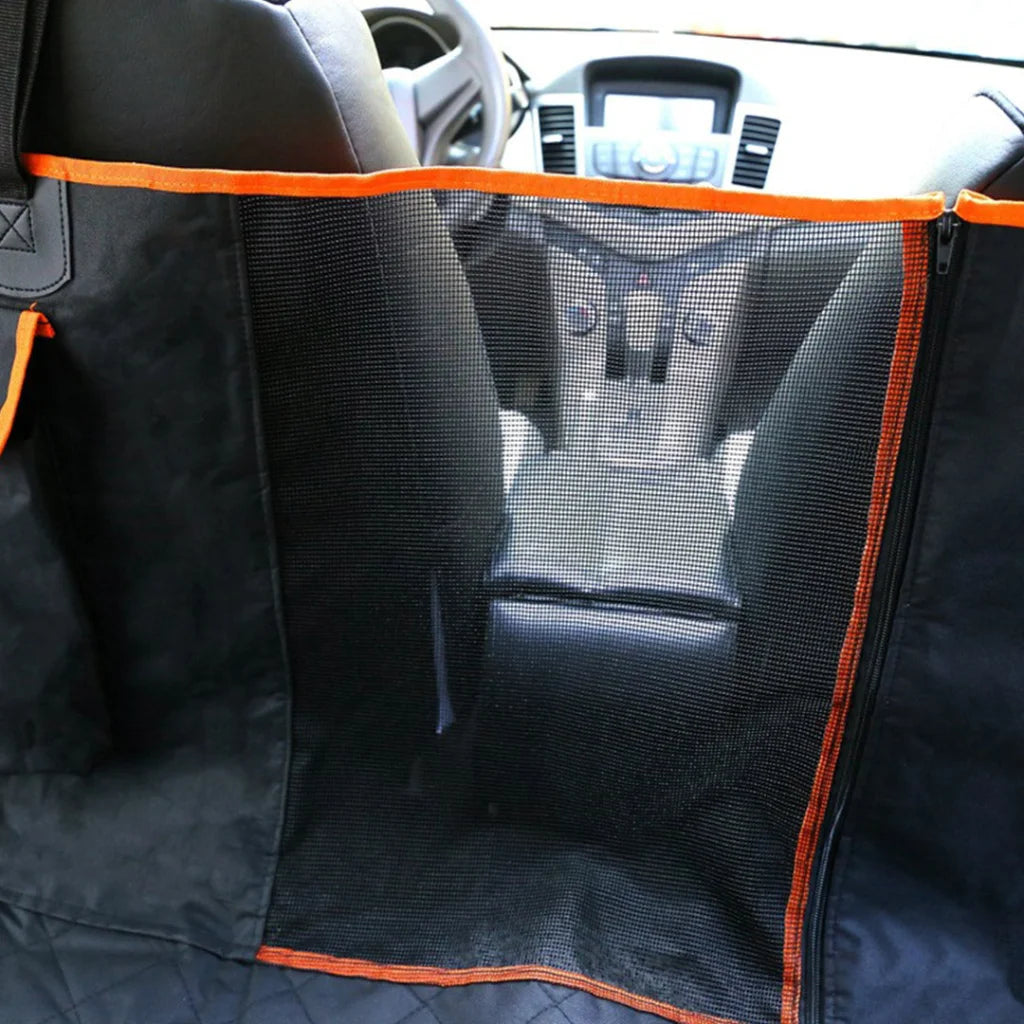 Dog Car Seat Cover Premium Waterproof 600D Oxford Cloth Back Seat Protector Hammock Pet Mat - Black