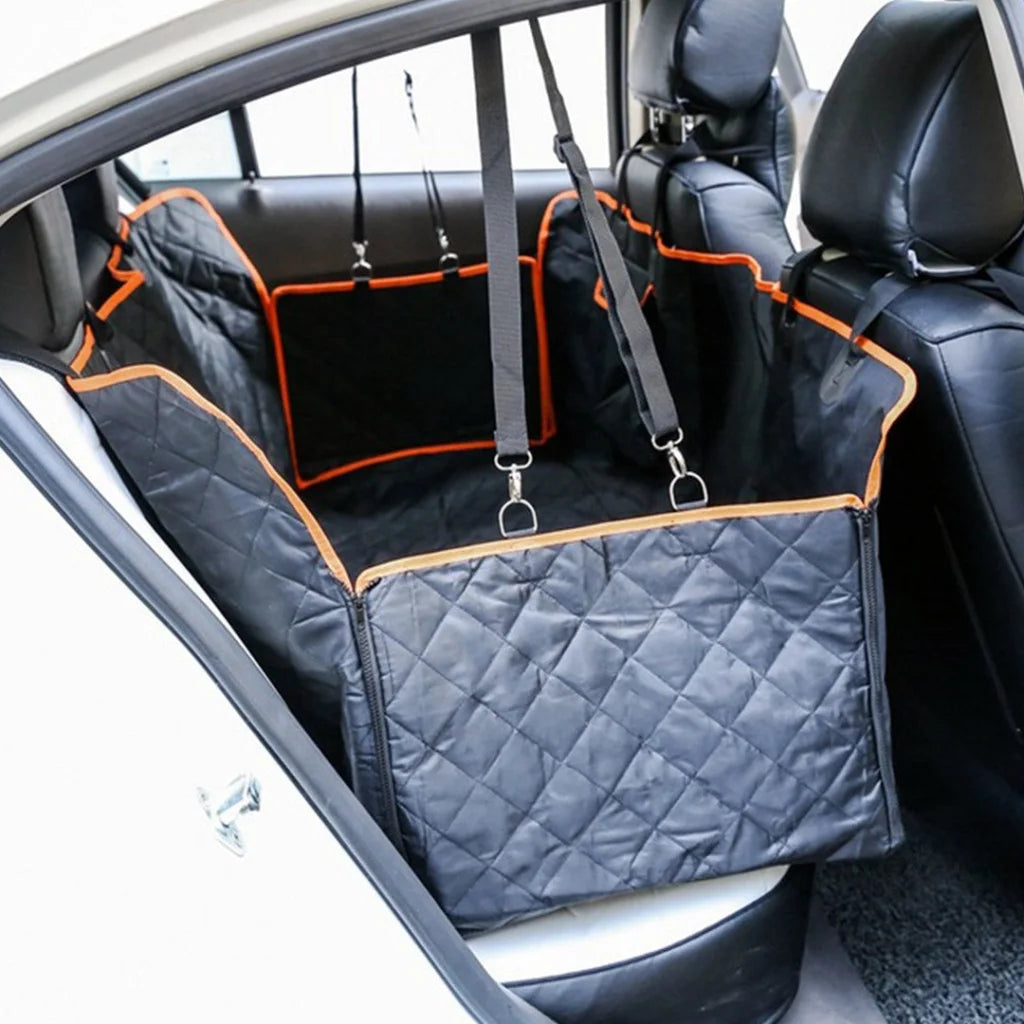Dog Car Seat Cover Premium Waterproof 600D Oxford Cloth Back Seat Protector Hammock Pet Mat - Black