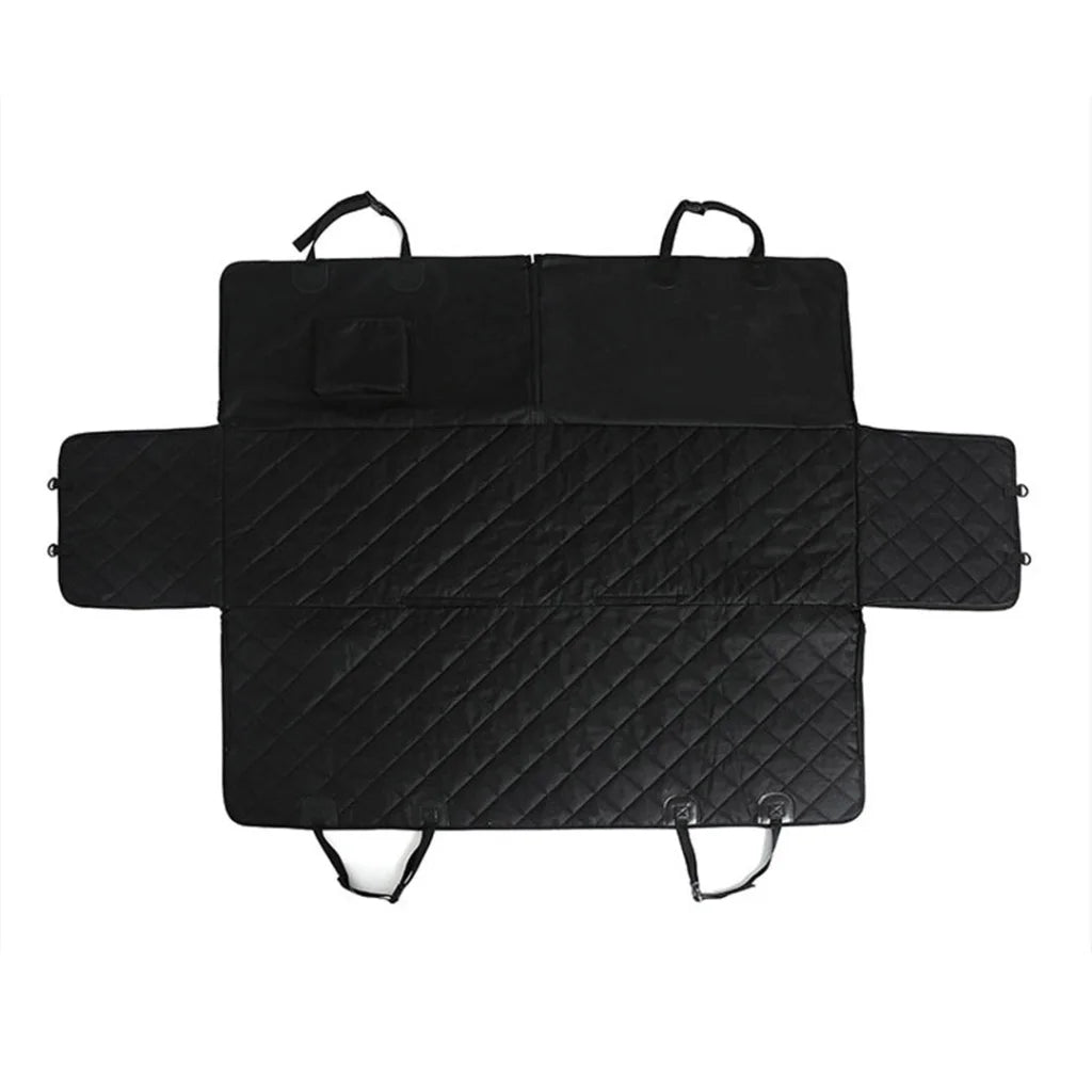 Dog Car Seat Cover Set of 2 Premium Waterproof 600D Oxford Cloth Back Seat Protector Hammock Non-Slip Pet Mat - Black