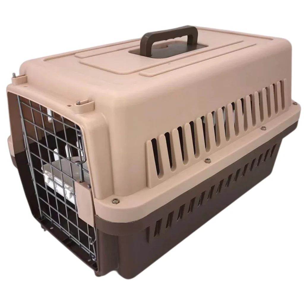 Dog Cat Rabbit Crate Pet Carrier Cage with Bowl & Tray