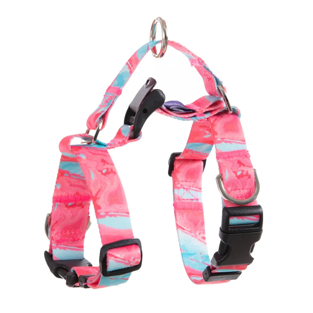 Dog Harness Double-Lined Straps Adjustable L - Marble Pink