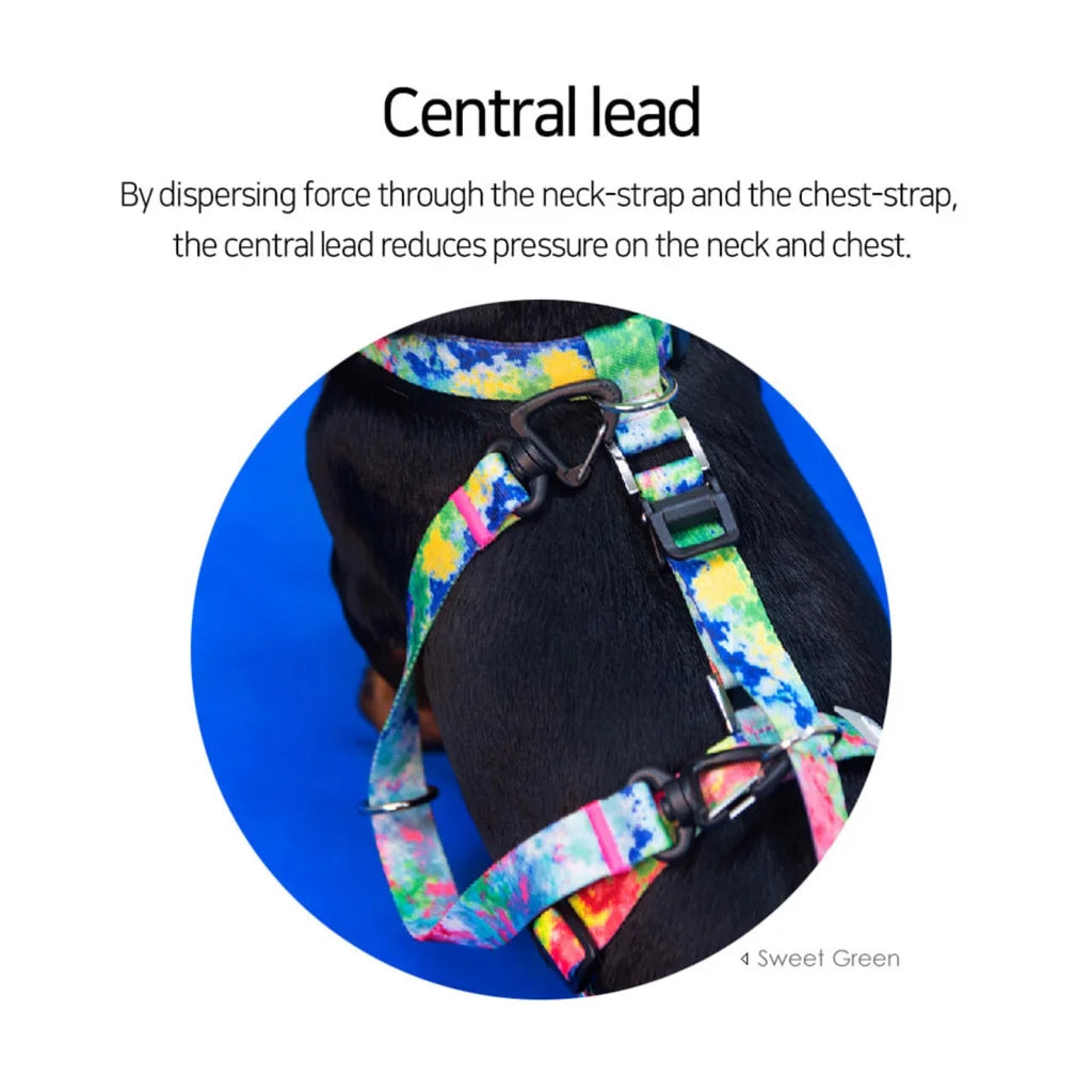 Dog Harness Double-Lined Straps Adjustable L - Neon