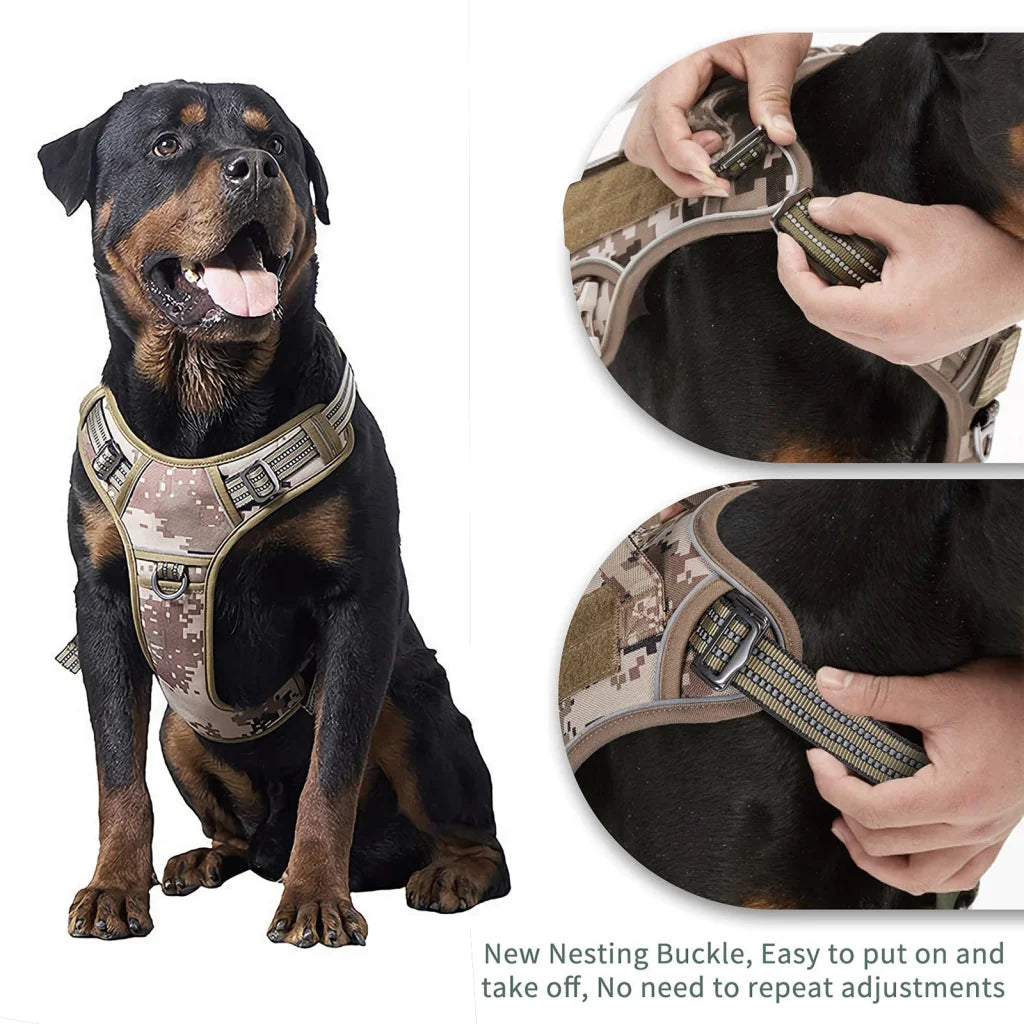 Dog Harness Tactical No Pull Adjustable Pet Military