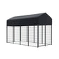 Metal dog kennel with extra large outdoor house
