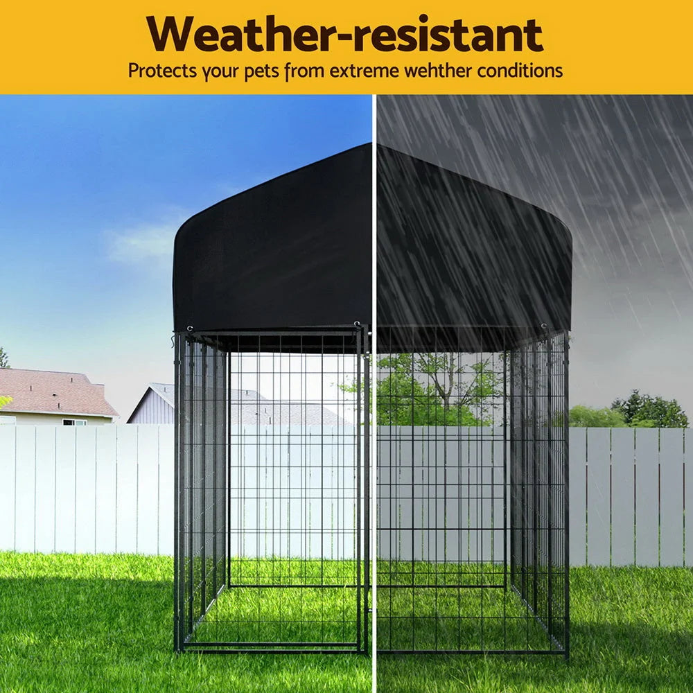 Metal dog kennel for household use