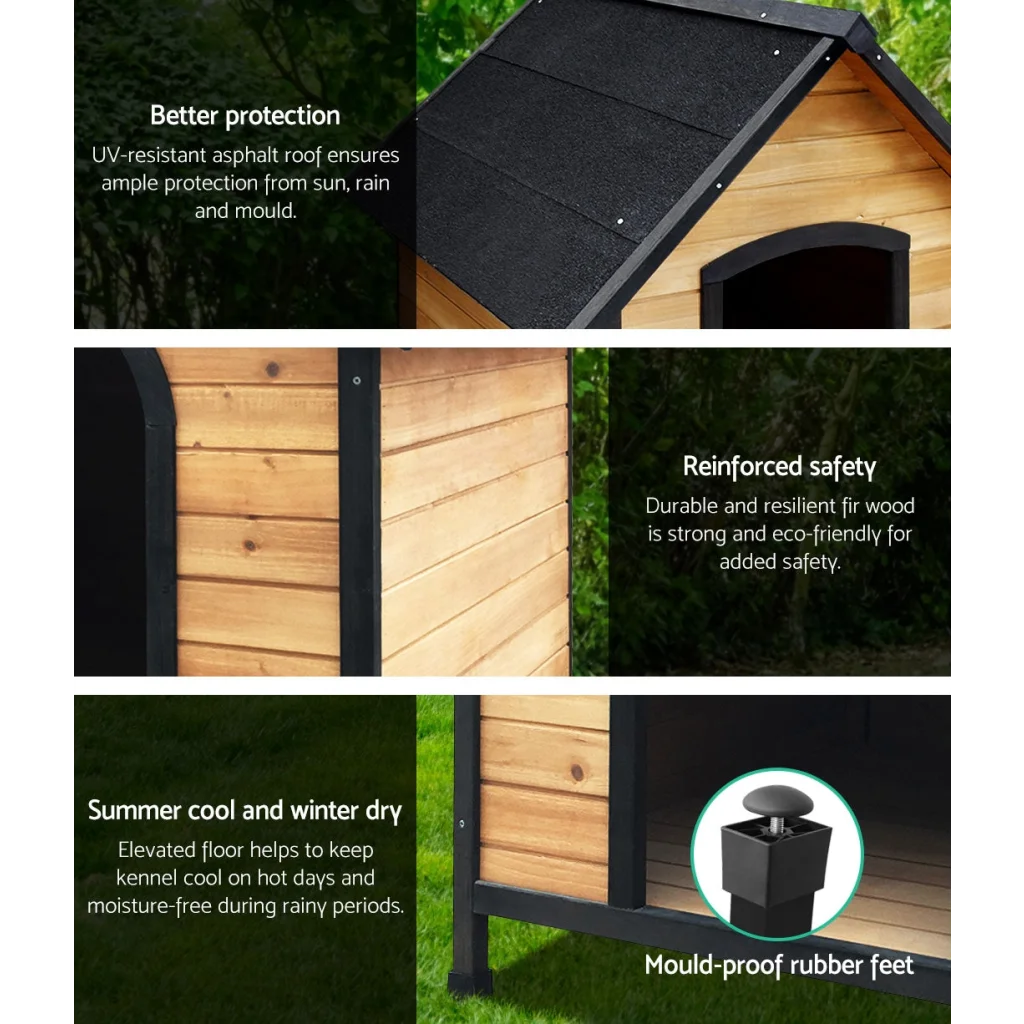 Dog Kennel Outdoor Wooden Pet House Puppy Extra Large XL