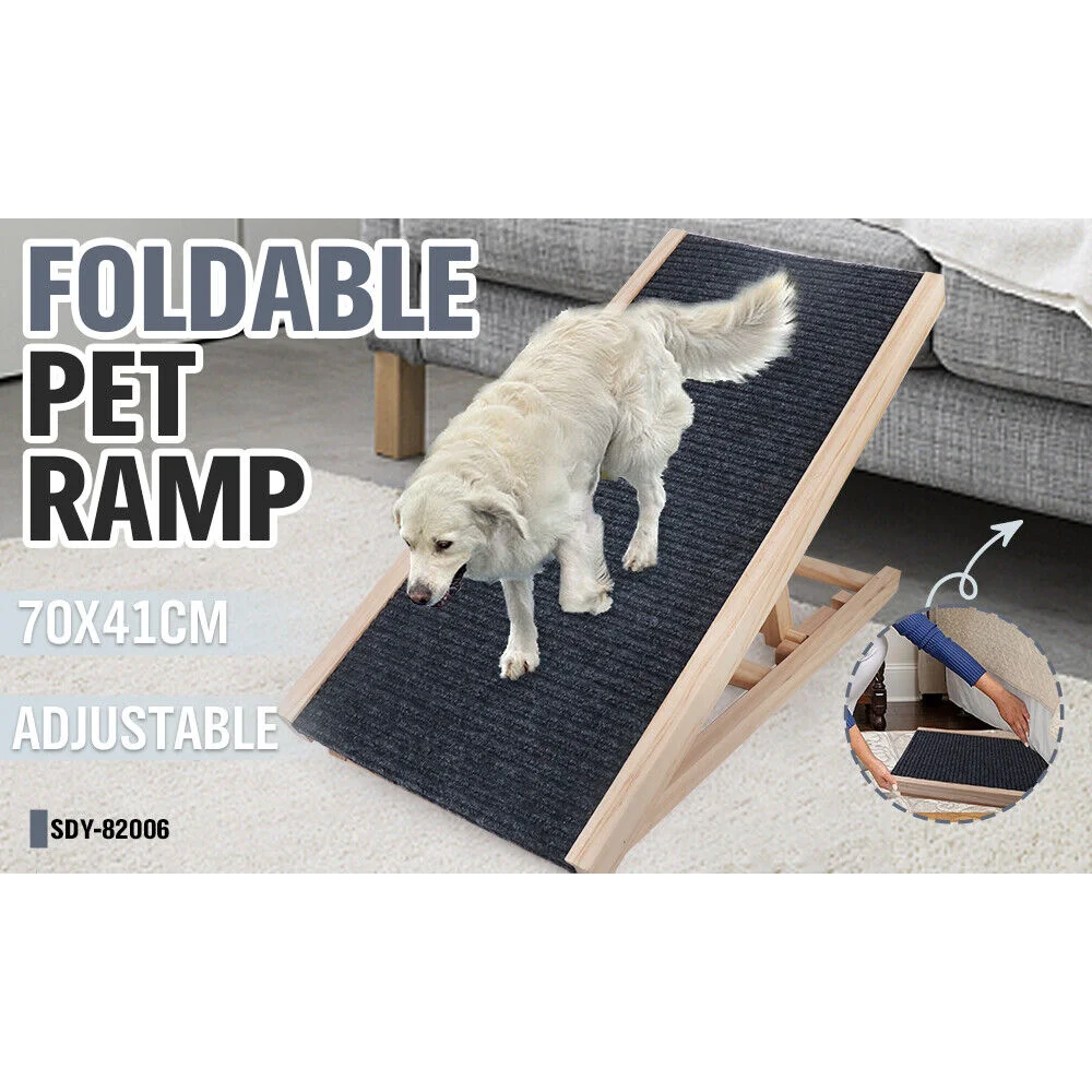 Dog Pet Ramp VaKa 70cm Foldable Adjustable Height Dogs