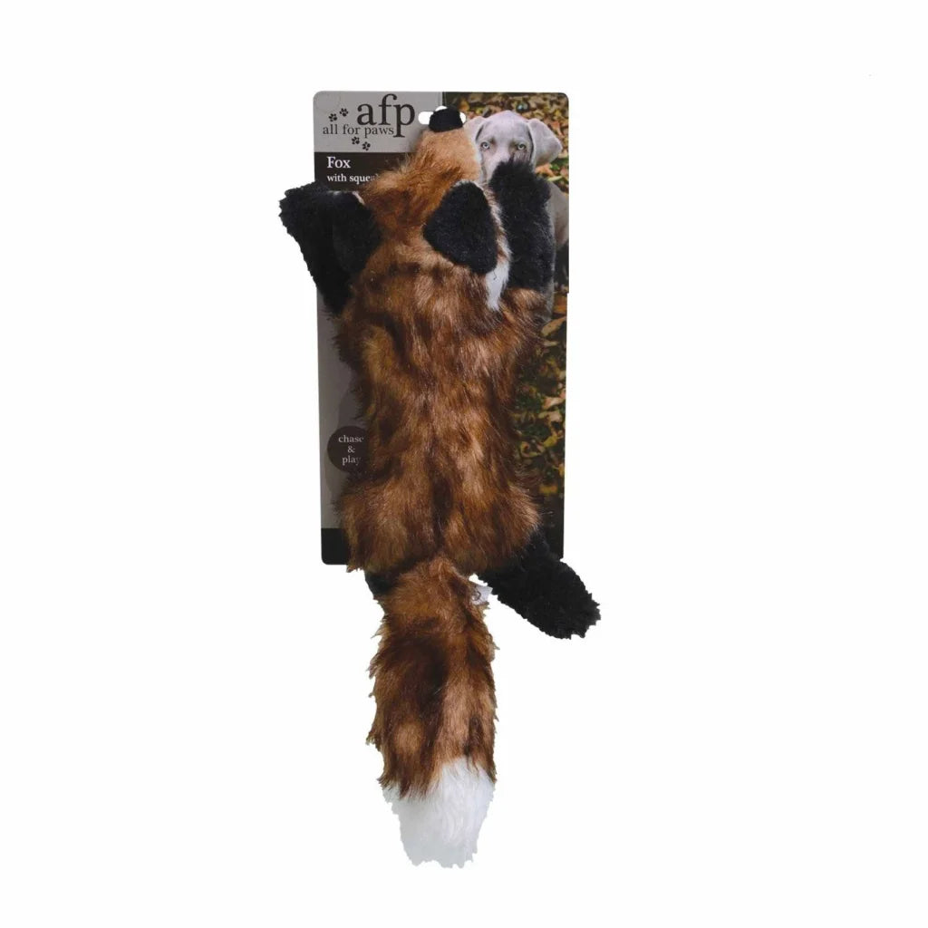 Dog Plush Toy Fox Squeaky Interactive Large Life-Like Pet