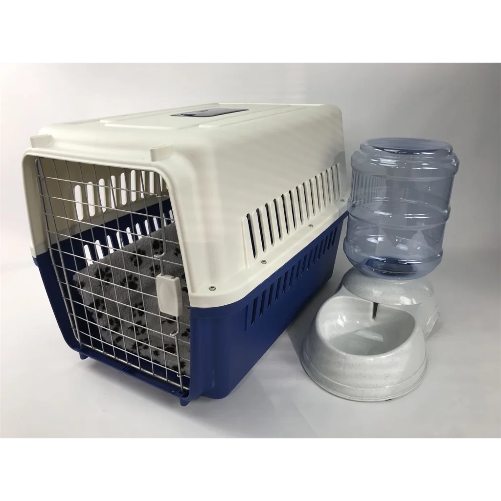 Dog Puppy Cat Crate Pet Carrier Cage with Mat & Water