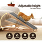 Wooden 70cm dog ramp with component details and storage context