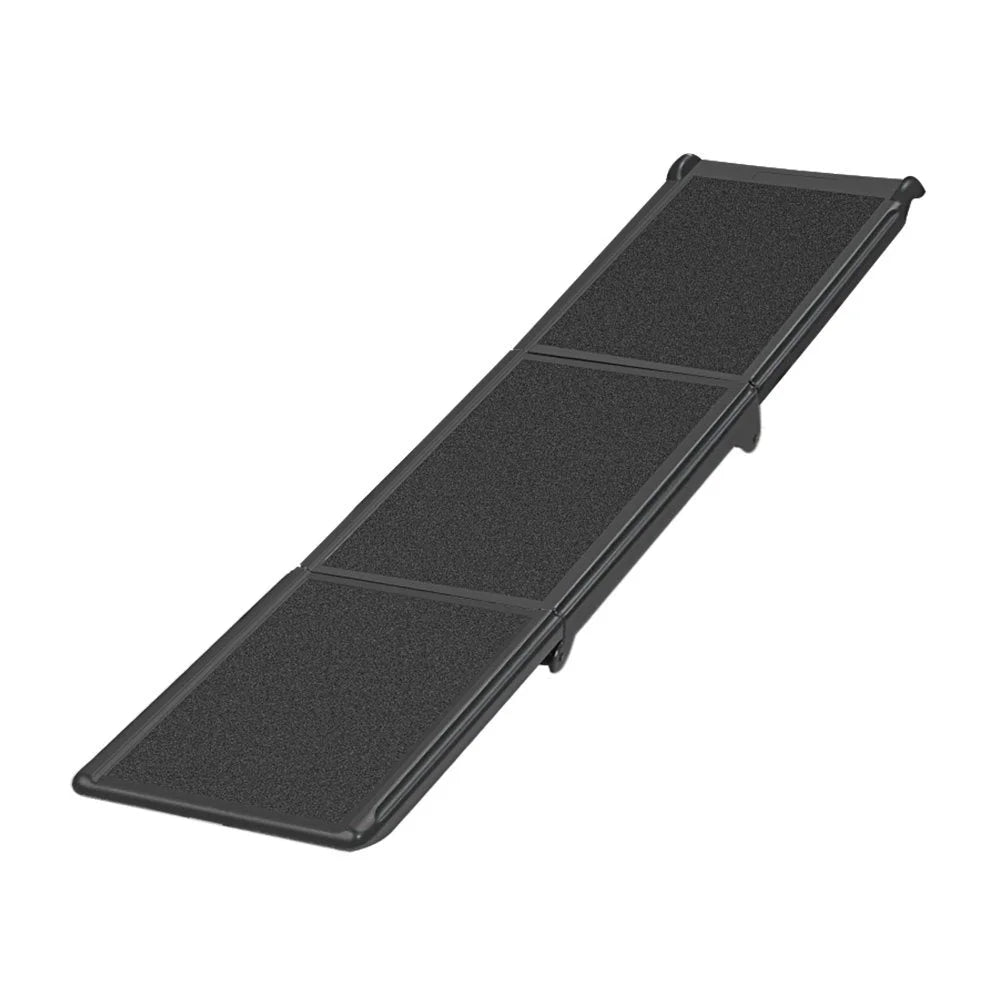 Dog ramp with folding ramp surface and side rails