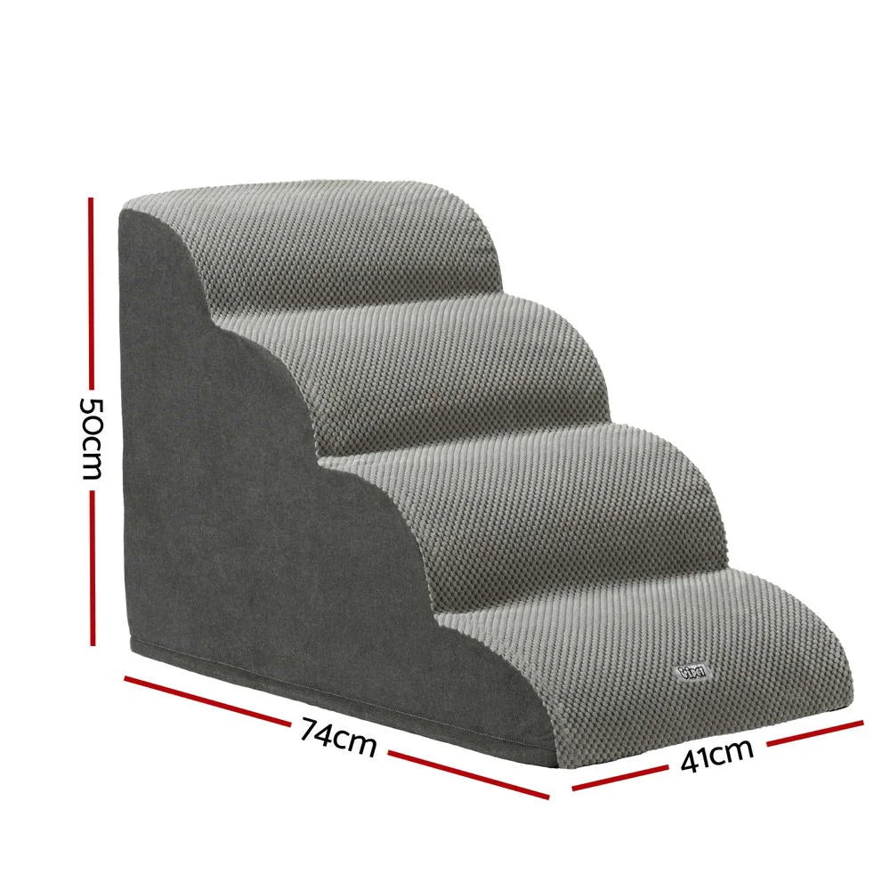Dog Ramp Steps Foam 4 Tier Pet Stairs for Bed Sofa Car